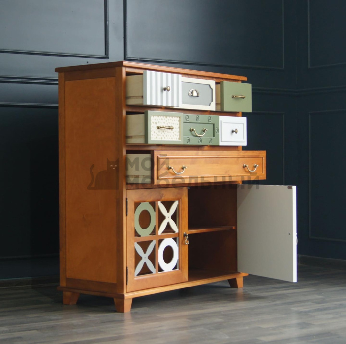 Вертикальный комод Gouache Green (7 ящиков) арт G20017GR фото 5