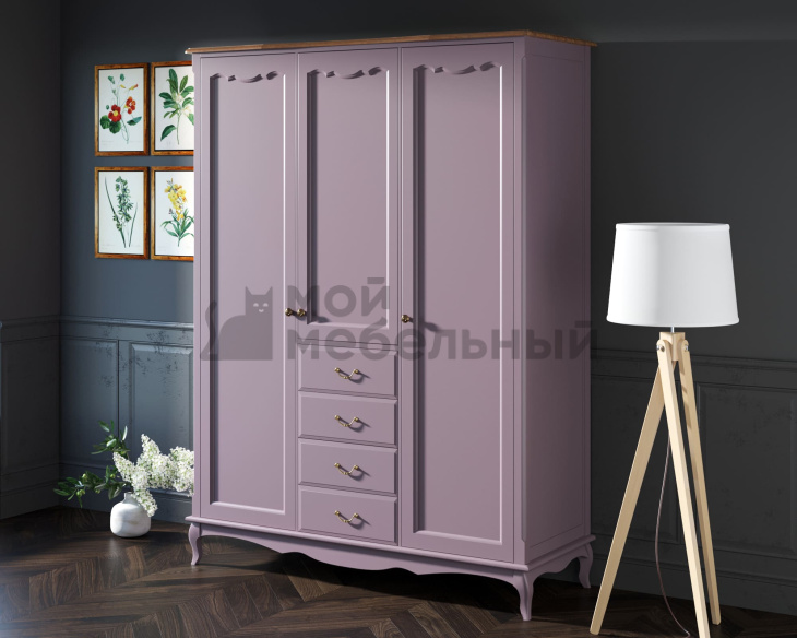 Шкаф Leontina Lavanda для одежды с ящиками арт ST9327/34L фото 4