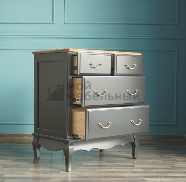 Черный комод "Leontina" (4 ящика) арт ST9335BLK Черный комод