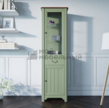 Узкий шкаф-витрина "Olivia" арт GC2005