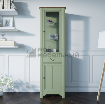 Узкий шкаф-витрина 
