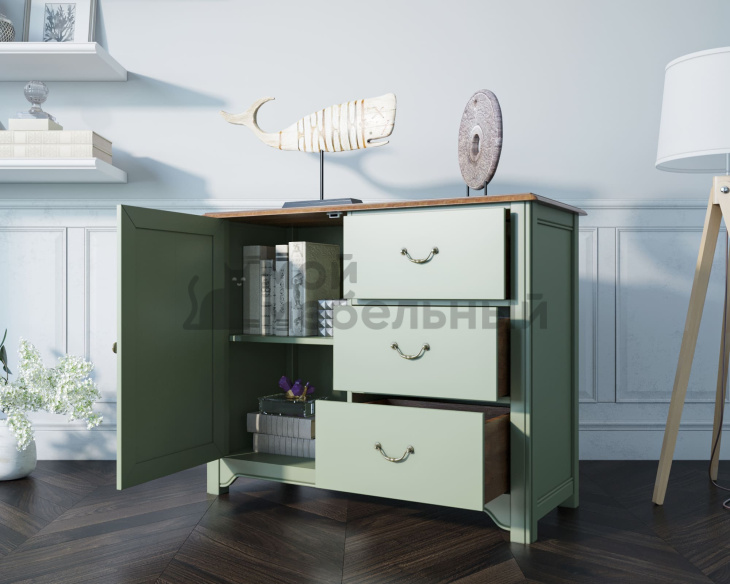 Комод Olivia на 3 ящика с дверкой арт GA5051 фото 5