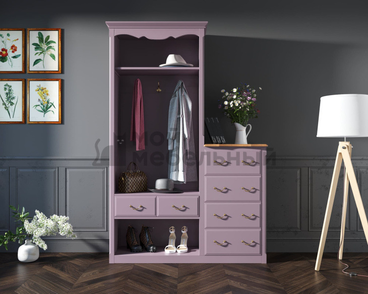 Шкаф-прихожая Leontina Lavanda с комодом арт ST9362L фото 6