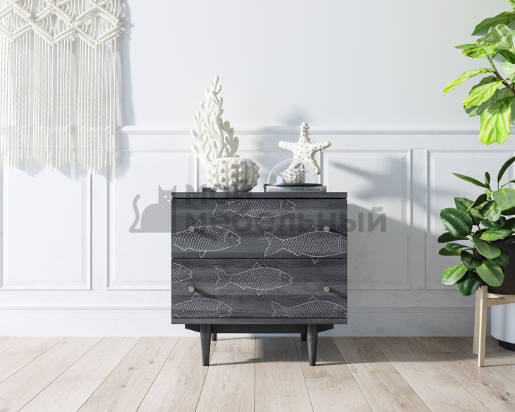 Комод "Boho" 2 ящика с рыбами арт BH03 Комод