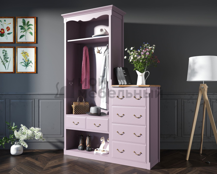 Шкаф-прихожая Leontina Lavanda с комодом арт ST9362L фото 5