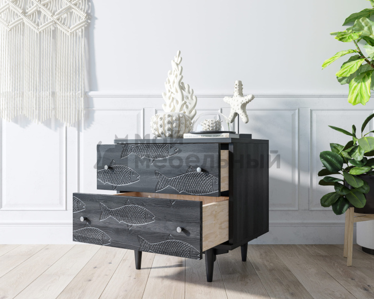 Комод "Boho" 2 ящика с рыбами арт BH03 Комод