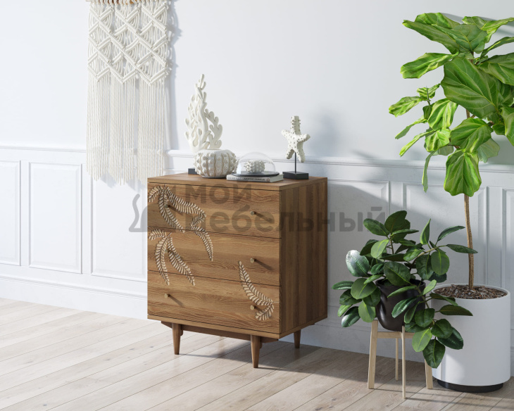 Комод "Boho" 3 ящика с растением арт BH04 Комод