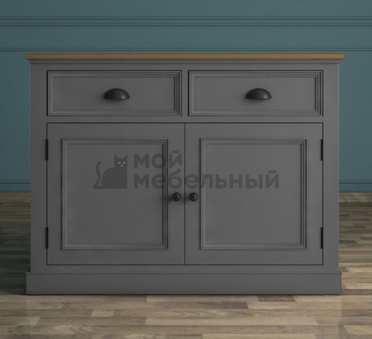 Серый комод "Palermo" с ящиками и дверками арт PL1026G Серый комод