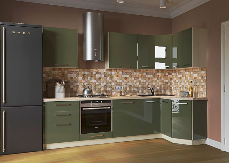 Модульная кухня LOFTeam HPL Цукини Глянец фото 1