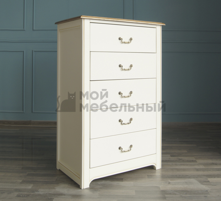 Бежевый комод "Olivia" высокий на 5 ящиков арт GA3005C Бежевый комод