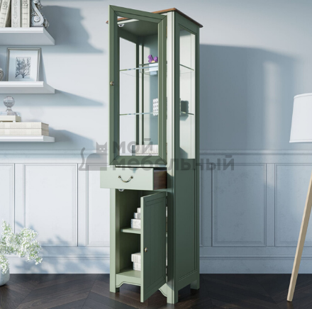 Узкий шкаф-витрина 