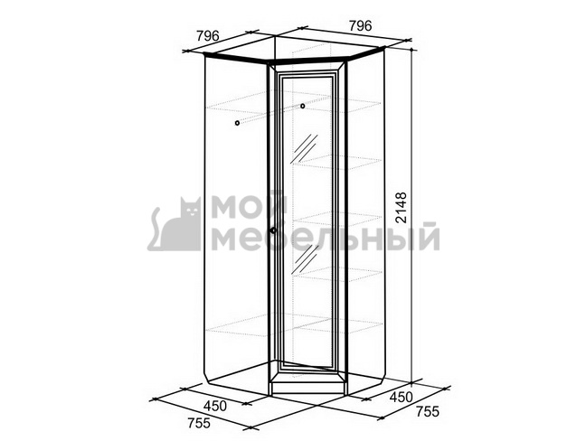 Шкаф алиса 2 угловой