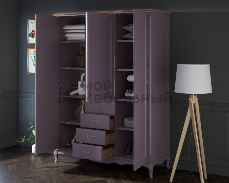 Шкаф Leontina Lavanda для одежды с ящиками арт ST9327/34L фото 5