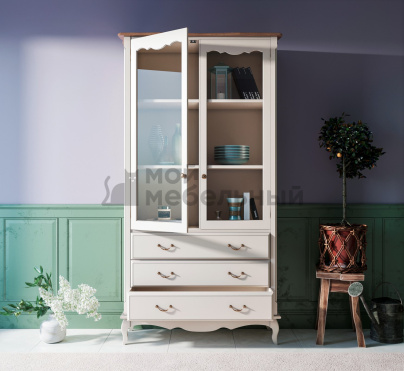 Шкаф "Leontina" для посуды высокий 3 ящика арт ST9355/3