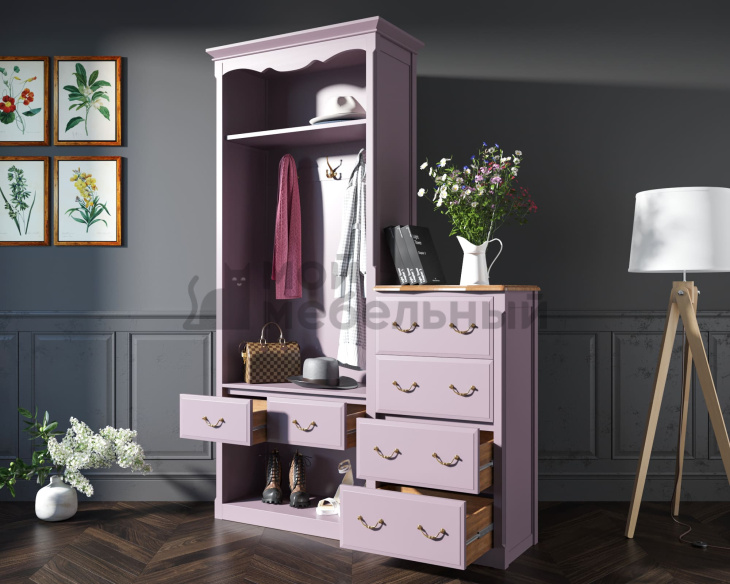 Шкаф-прихожая Leontina Lavanda с комодом арт ST9362L фото 3