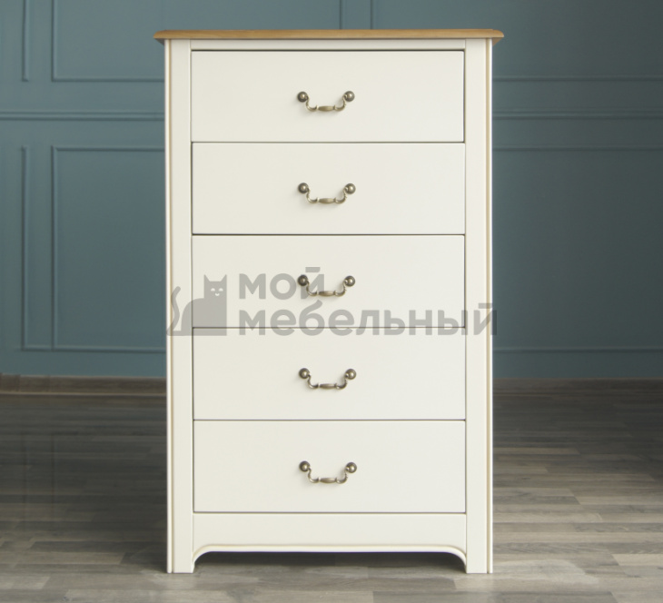 Бежевый комод "Olivia" высокий на 5 ящиков арт GA3005C Бежевый комод