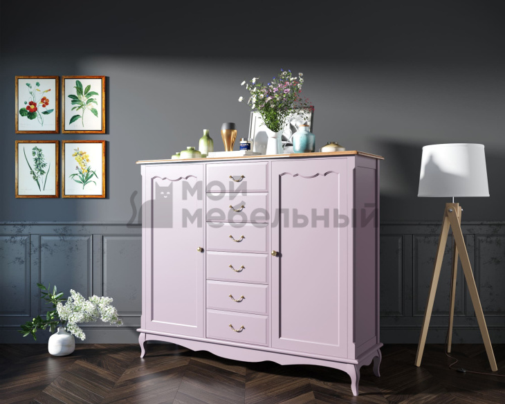 Комод Leontina Lavanda с шестью ящиками и дверками арт ST9350L фото 6