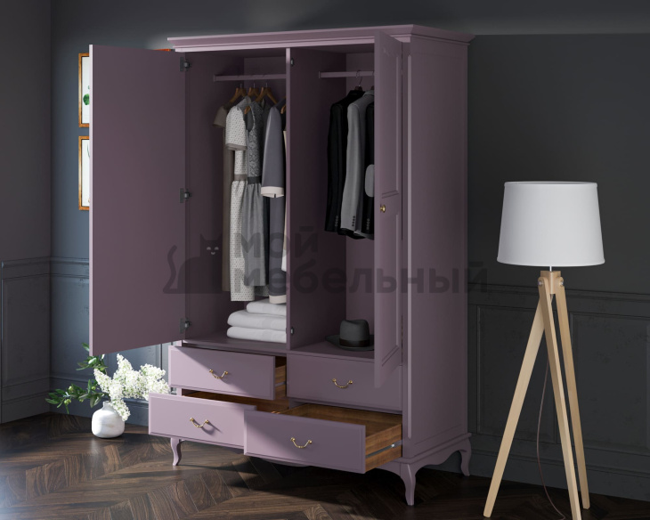 Шкаф "Leontina Lavanda" двустворчатый с ящиками арт ST9327KR2L Шкаф