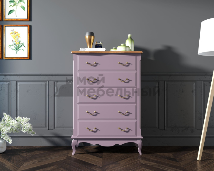 Комод Leontina Lavanda на пять ящиков вертикальный арт ST9342L Комод Leontina Lavanda на пять ящиков вертикальный арт ST9342L фото 6