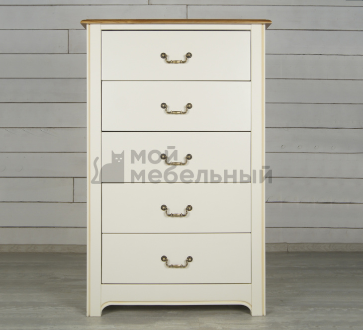 Бежевый комод "Olivia" высокий на 5 ящиков арт GA3005C Бежевый комод