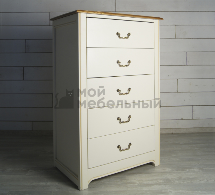 Бежевый комод "Olivia" высокий на 5 ящиков арт GA3005C Бежевый комод