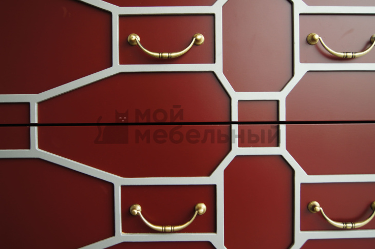 Бордовый комод "Emerald" 6 ящиков арт DSC348ETG/R Бордовый комод