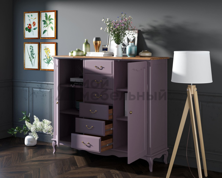 Комод Leontina Lavanda с шестью ящиками и дверками арт ST9350L фото 5