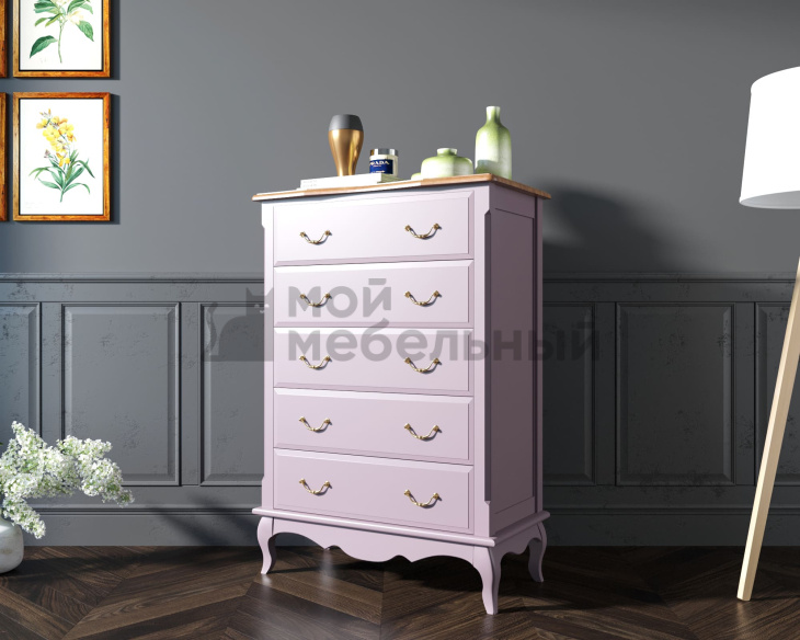 Комод Leontina Lavanda на пять ящиков вертикальный арт ST9342L Комод Leontina Lavanda на пять ящиков вертикальный арт ST9342L фото 5