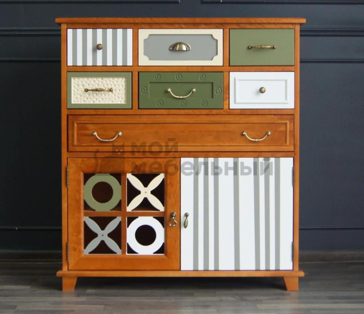 Вертикальный комод Gouache Green (7 ящиков) арт G20017GR фото 1