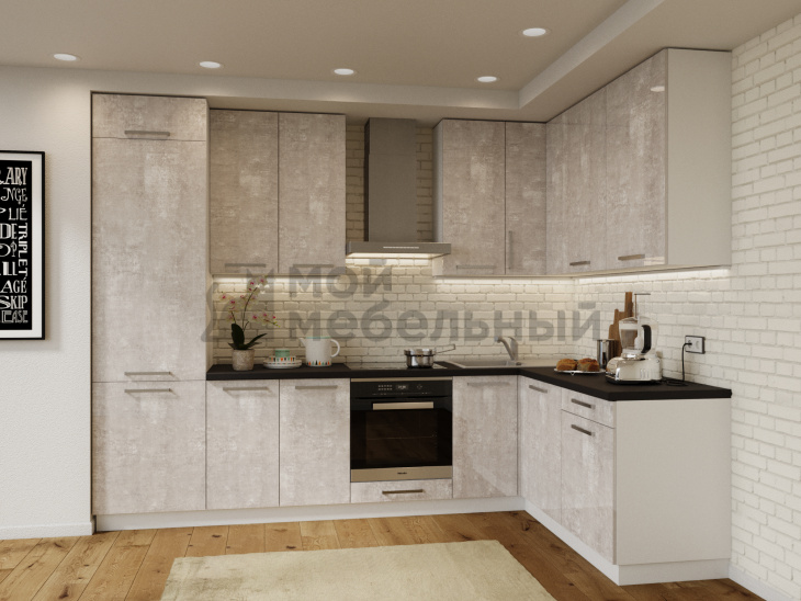 Модульная кухня LOFTeam CPL Бетон Глянец фото 1