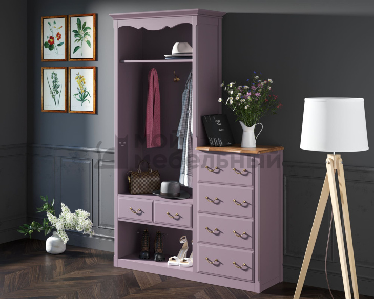 Шкаф-прихожая Leontina Lavanda с комодом арт ST9362L фото 4