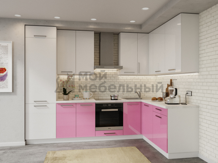 Модульная кухня LOFTeam CPL Розовый Глянец фото 2