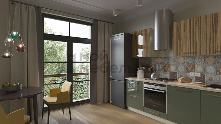 Модульная кухня LOFTeam HPL Цукини Глянец фото 4