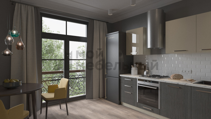 Модульная кухня LOFTeam HPL Бронза/темное зебрано Глянец фото 7