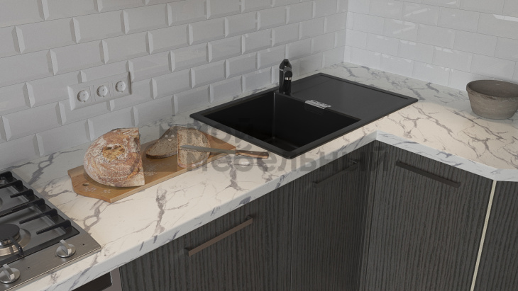 Модульная кухня LOFTeam HPL Бронза/темное зебрано Глянец фото 6