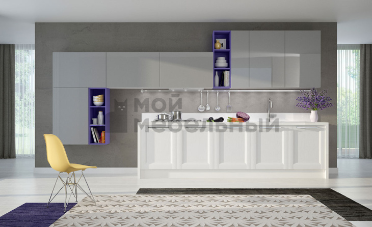 Модульная кухня TETRIS UVL Глянец Серый шелк Модульная кухня TETRIS UVL Глянец Серый шелк фото 1