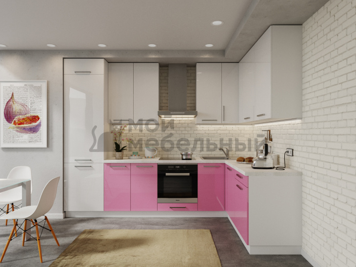 Модульная кухня LOFTeam CPL Розовый Глянец Модульная кухня LOFTeam CPL Розовый Глянец фото 3